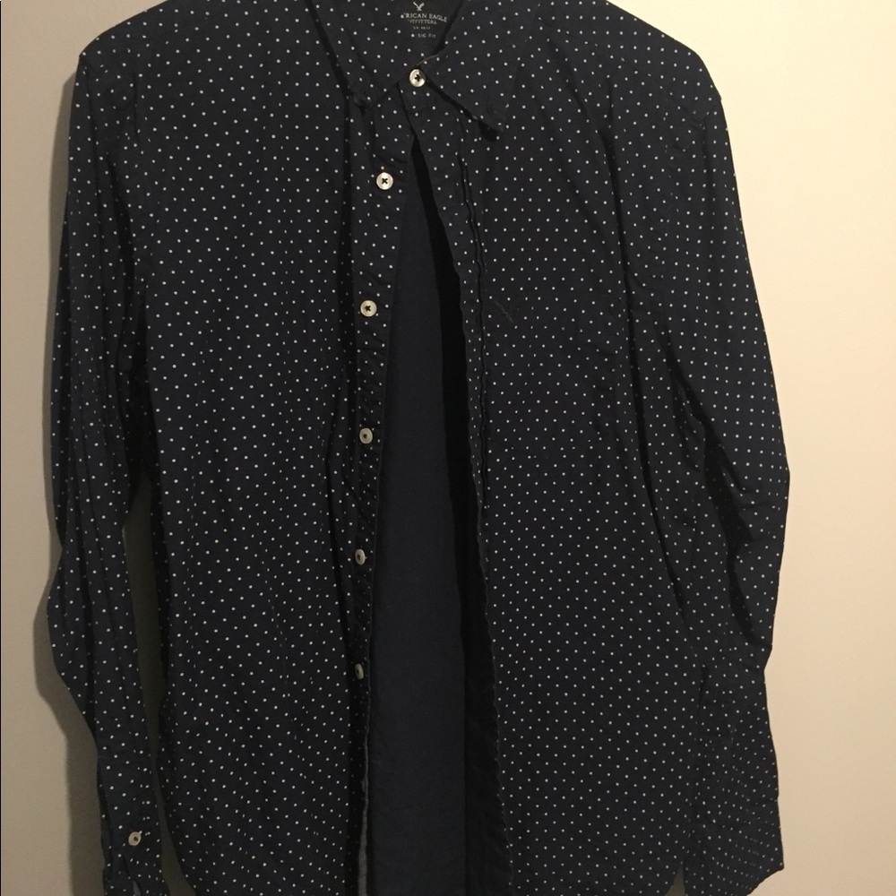 American Eagle Men’s Dress Shirt poka dot